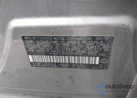 2016 Lexus Is 200T from USA, damaged, VIN JTHBA1D20G5005878